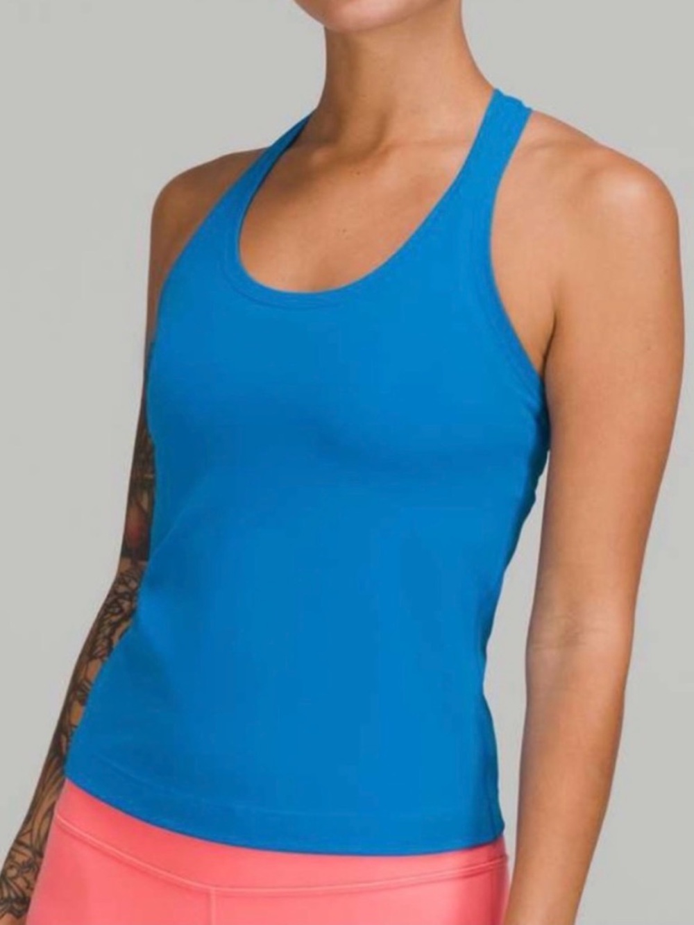 LIKE NEW:Women's Lululemon Nulu Cool RB Short Tank in Poolside Blue, size 6